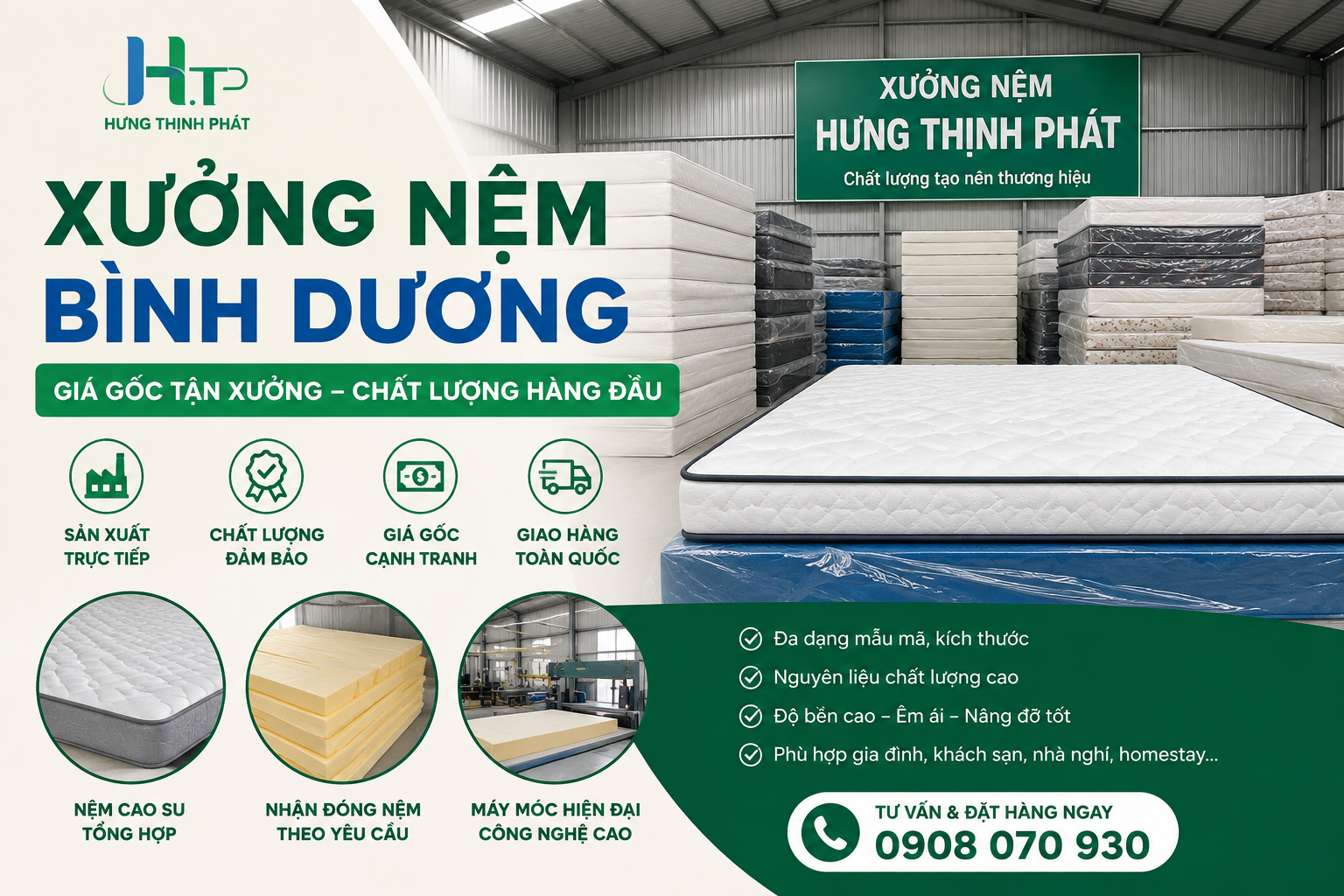 xưởng nệm bình dương uy tín